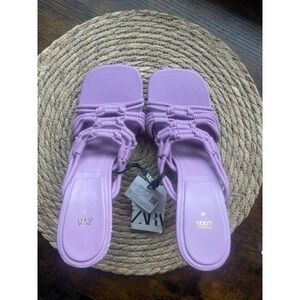 ZARA‎ Join Life Lilac Rope Knot Heeled Sandals | Size 41 | Square Toe